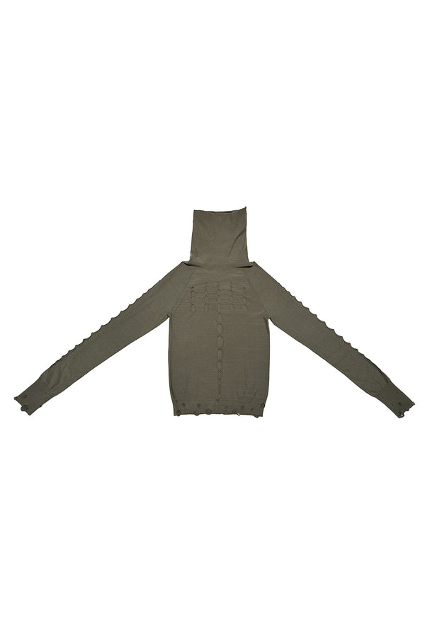RUI built 25 autumn and winter high collar long sleeve bottoming shirt RUI-RAW25KN03-Taupe gray brown